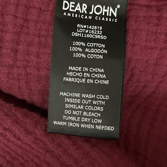 DEAR JOHN Women's Jailee Blouse Burgundy Pullover Gauze Slub Knit Beach Boho M - Picture 9 of 9